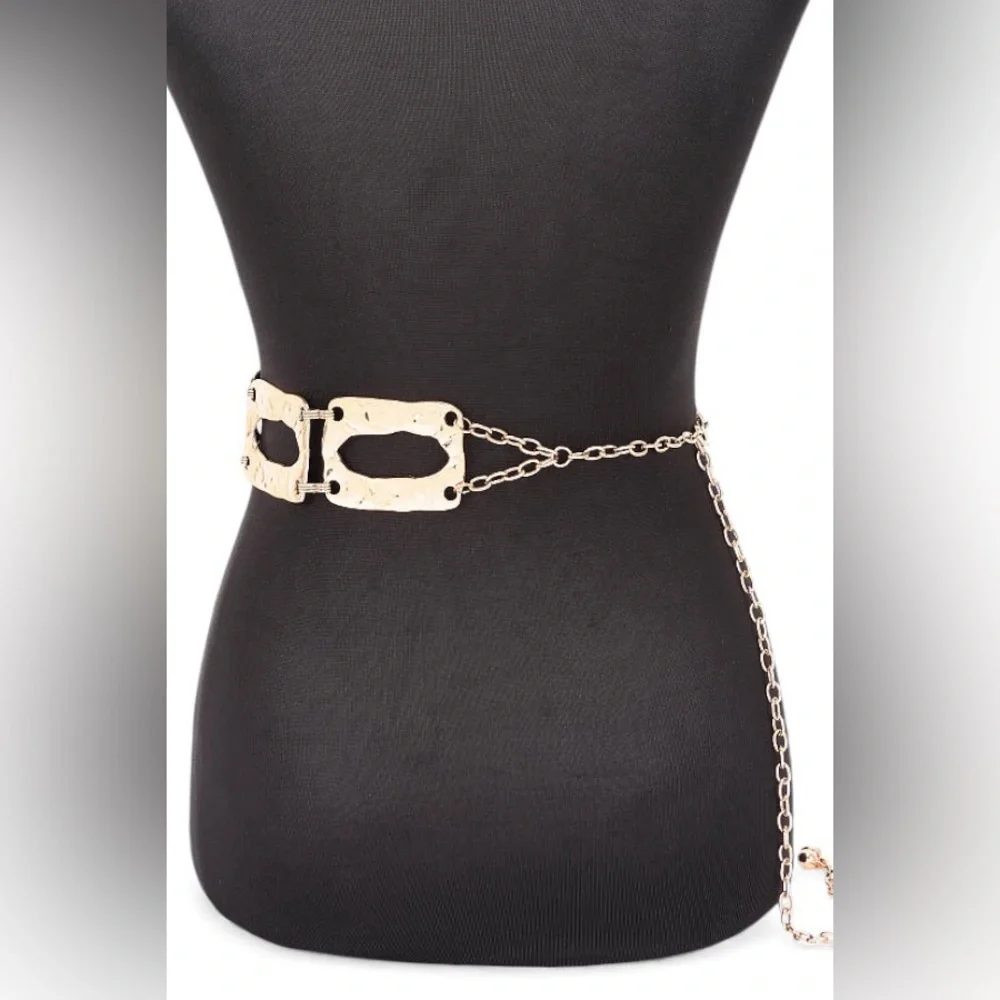 Gold or Silver Metal Chain Statement Belt